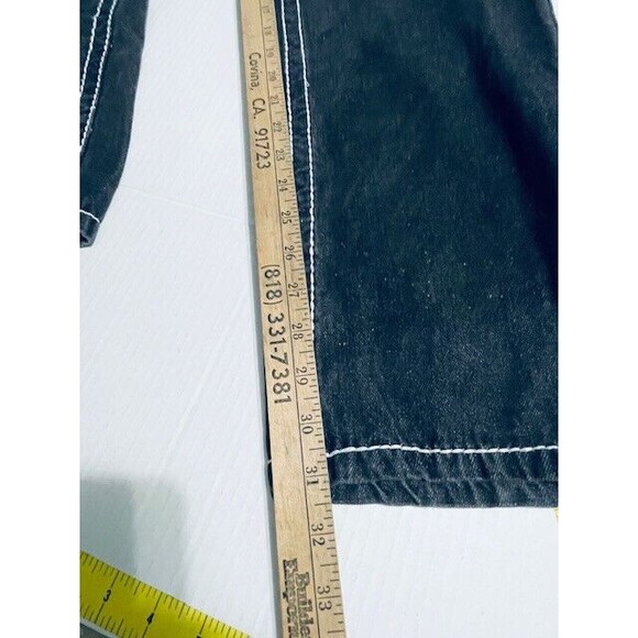 True Religion Billy Super T Straight Jeans Sz 40 Fits 38x31.5 Black Button Fly - Picture 11 of 16
